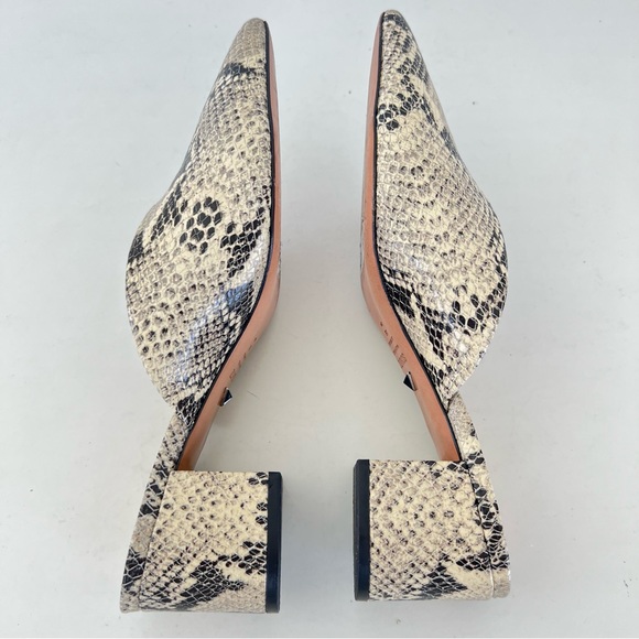 SCHUTZ Dauani Houndstooth Snake Print Leather Slip-on Pointed Toe Mule Pump Sz 8 - Picture 8 of 11